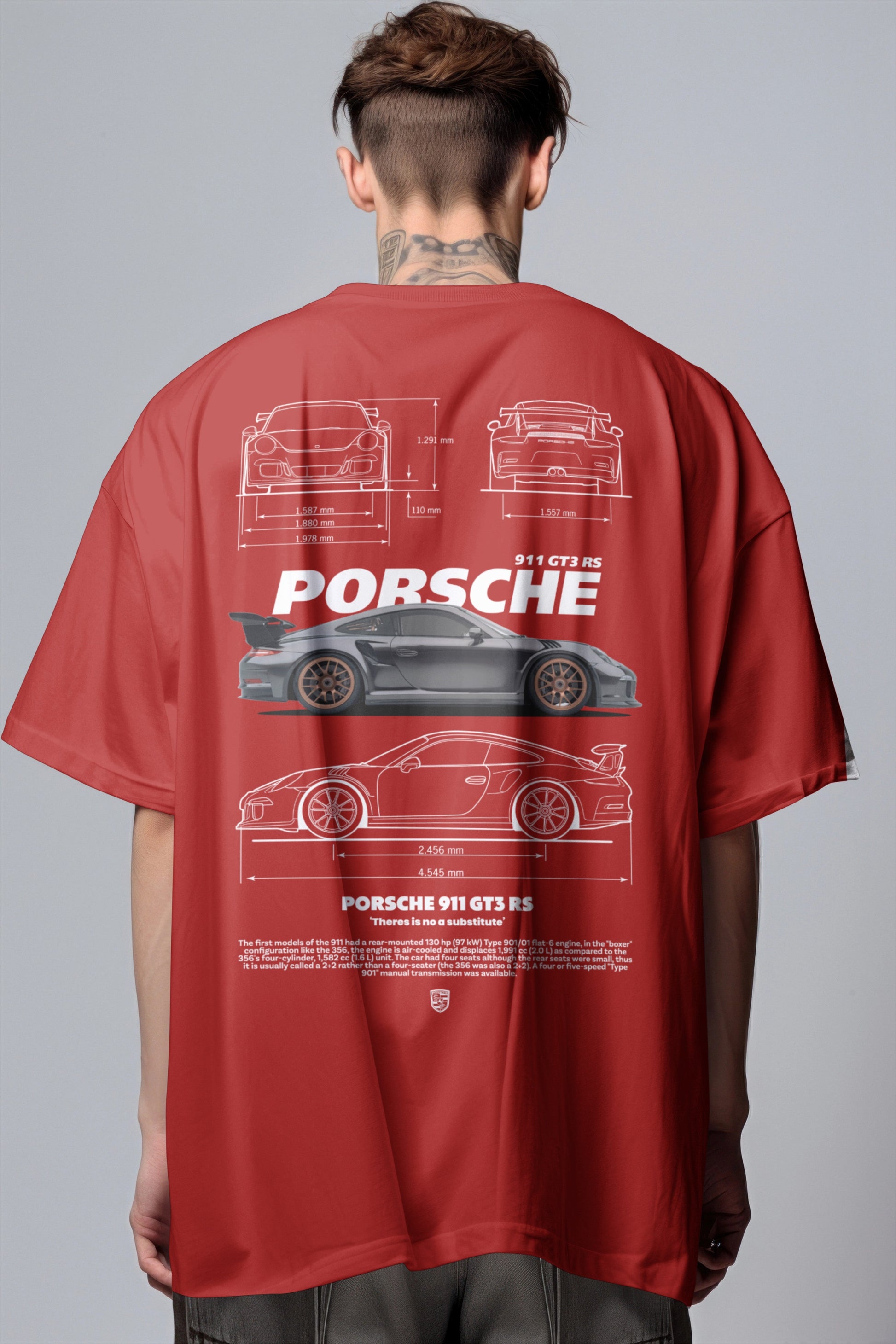 Porsche 911 GT3 RS Graphic Printed Oversized T-shirt Harble Outfits