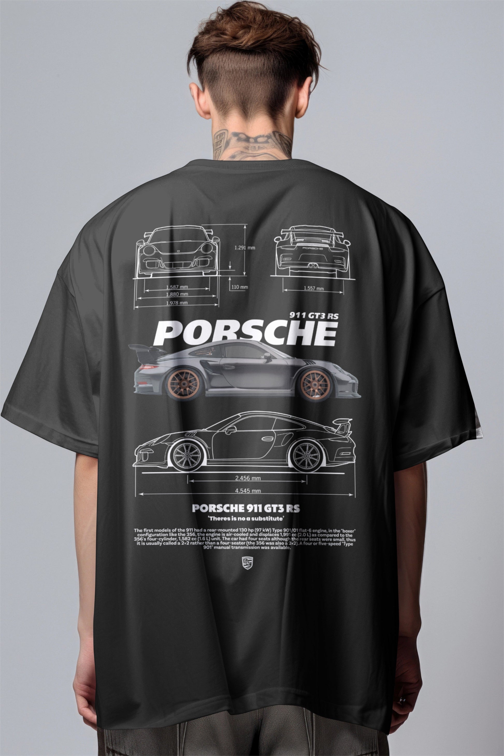 Porsche 911 GT3 RS Graphic Printed Oversized T-shirt Harble Outfits
