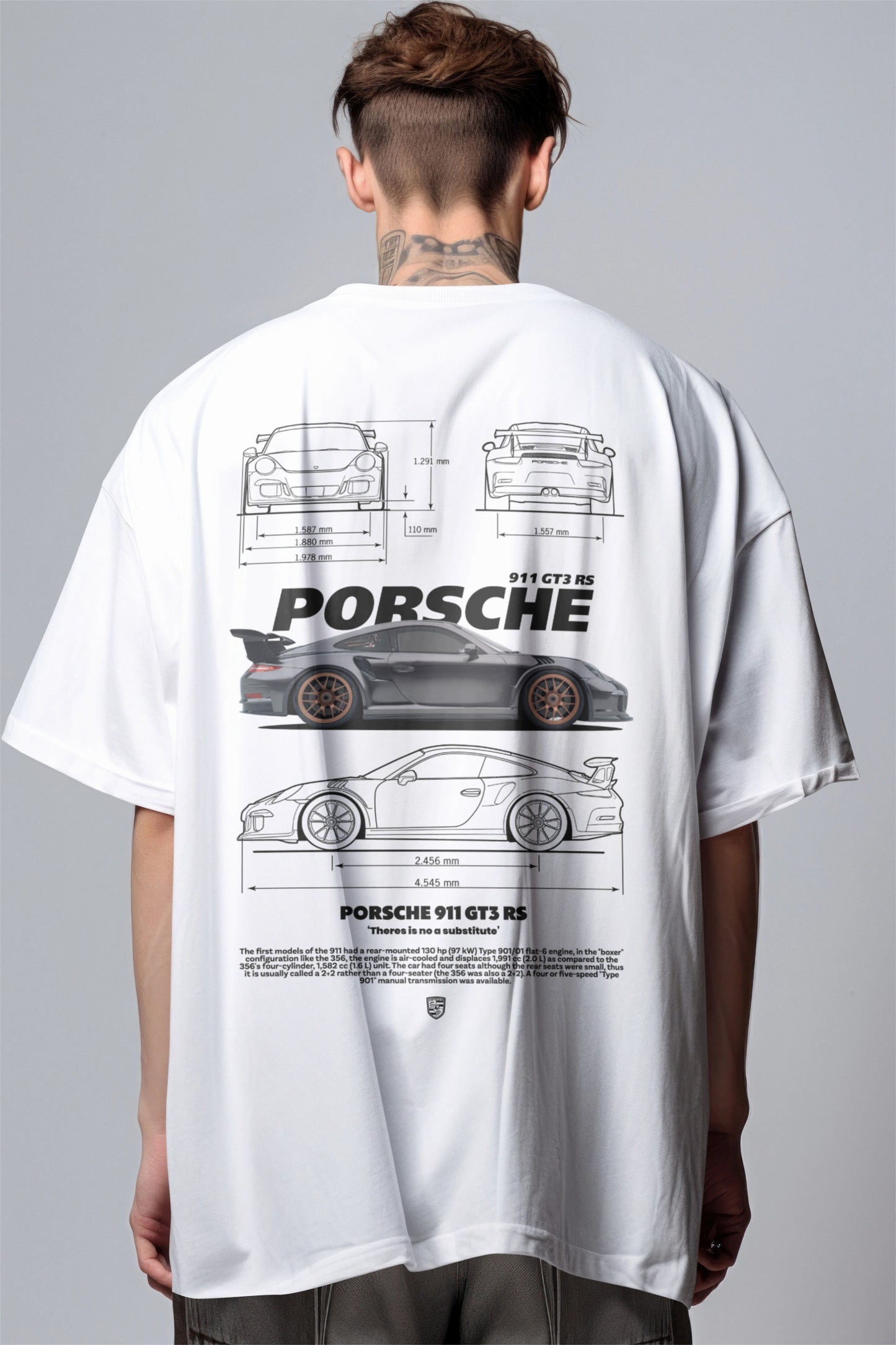 Porsche 911 GT3 RS Graphic Printed Oversized T-shirt Harble Outfits
