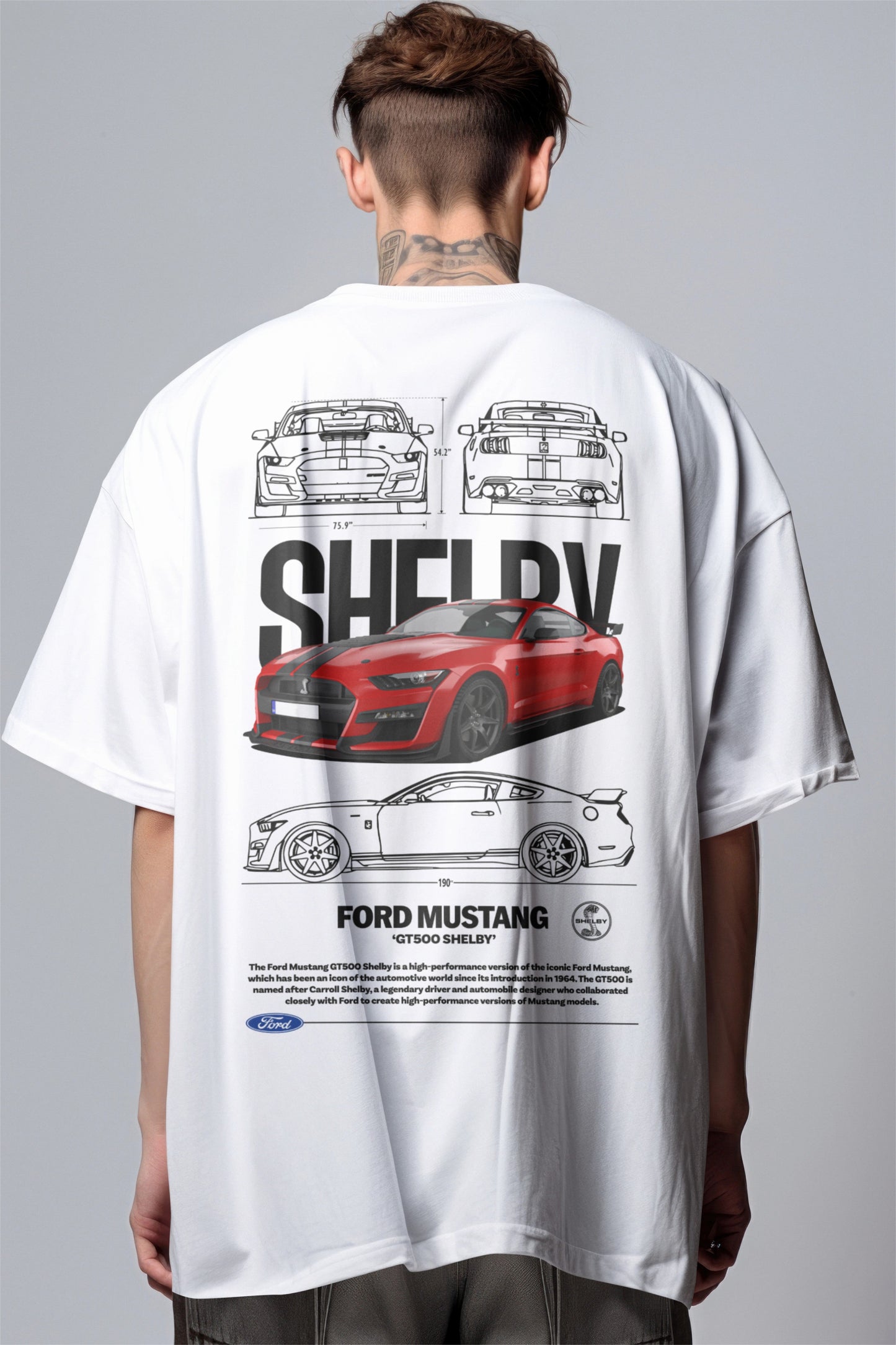 Mustang Shelby GT500 Graphic Printed Oversized T-shirt Harble Outfits