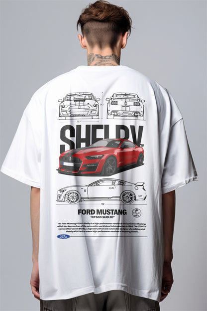 Mustang Shelby GT500 Graphic Printed Oversized T-shirt Harble Outfits