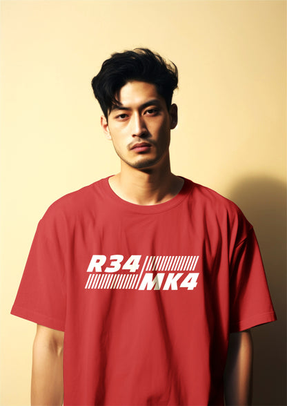 JDM Legends Face-off R34 MK4 Graphic Printed Oversized T-shirt Harble Outfits