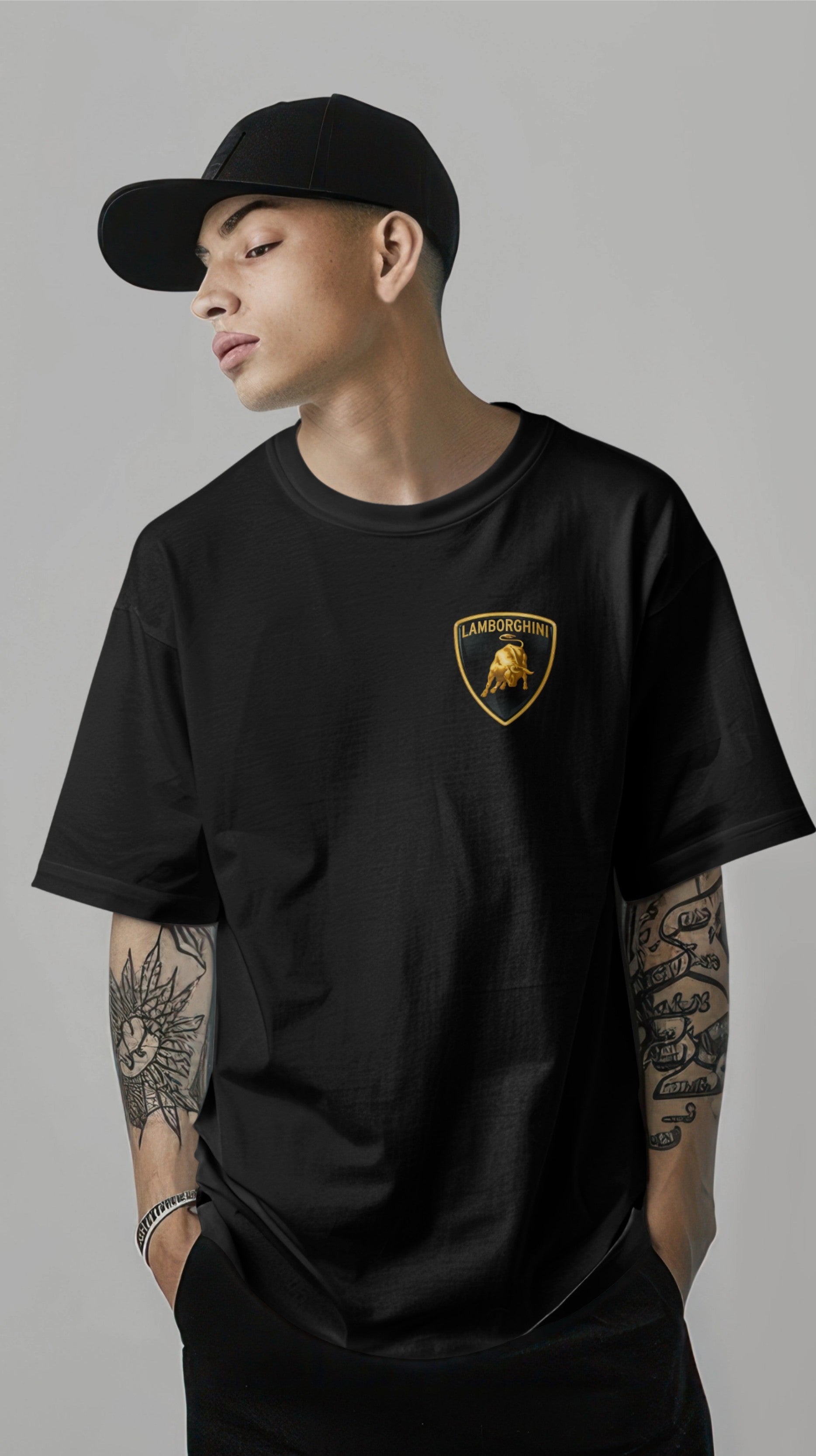 Lamborghini Huracan Yellow Graphic Printed Oversized T-shirt Harble Outfits