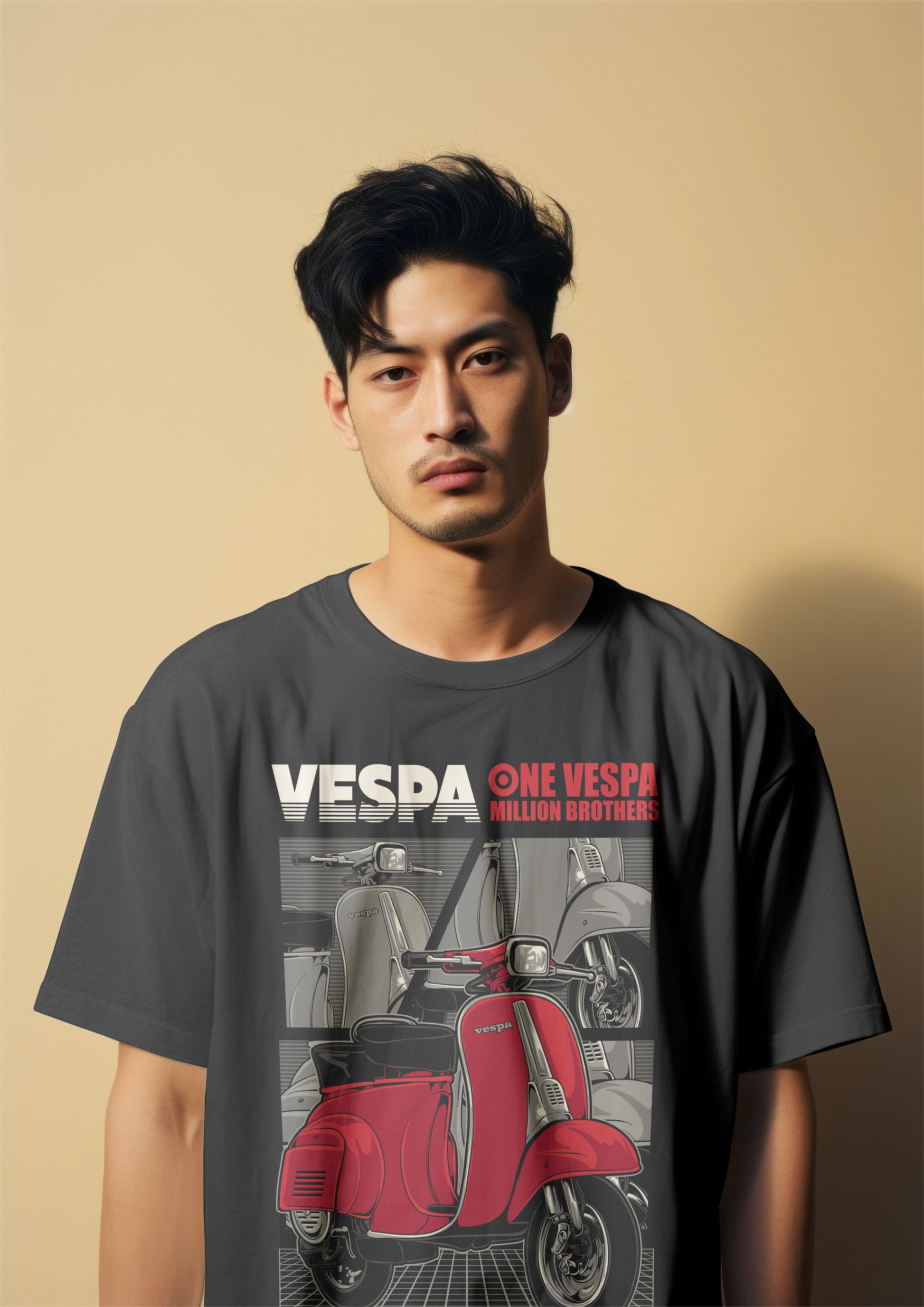 Vespa Brotherhood Graphic Printed Oversized T-shirt Harble Outfits