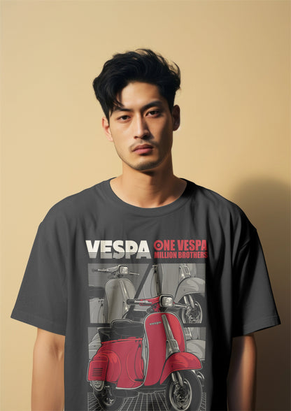 Vespa Brotherhood Graphic Printed Oversized T-shirt Harble Outfits
