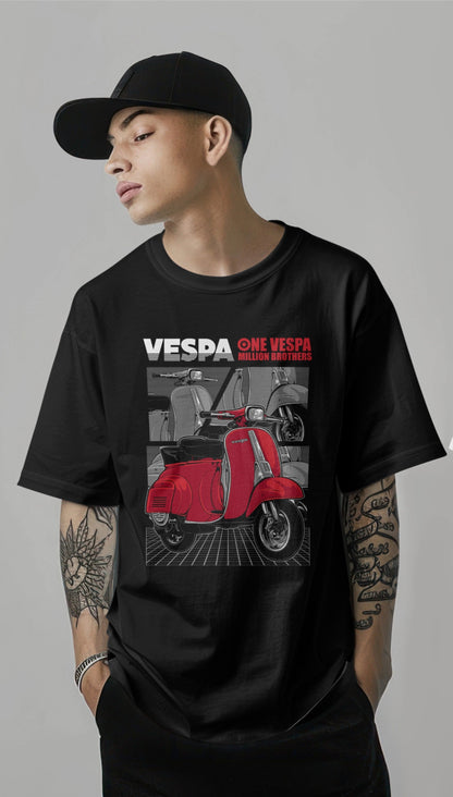 Vespa Brotherhood Graphic Printed Oversized T-shirt Harble Outfits