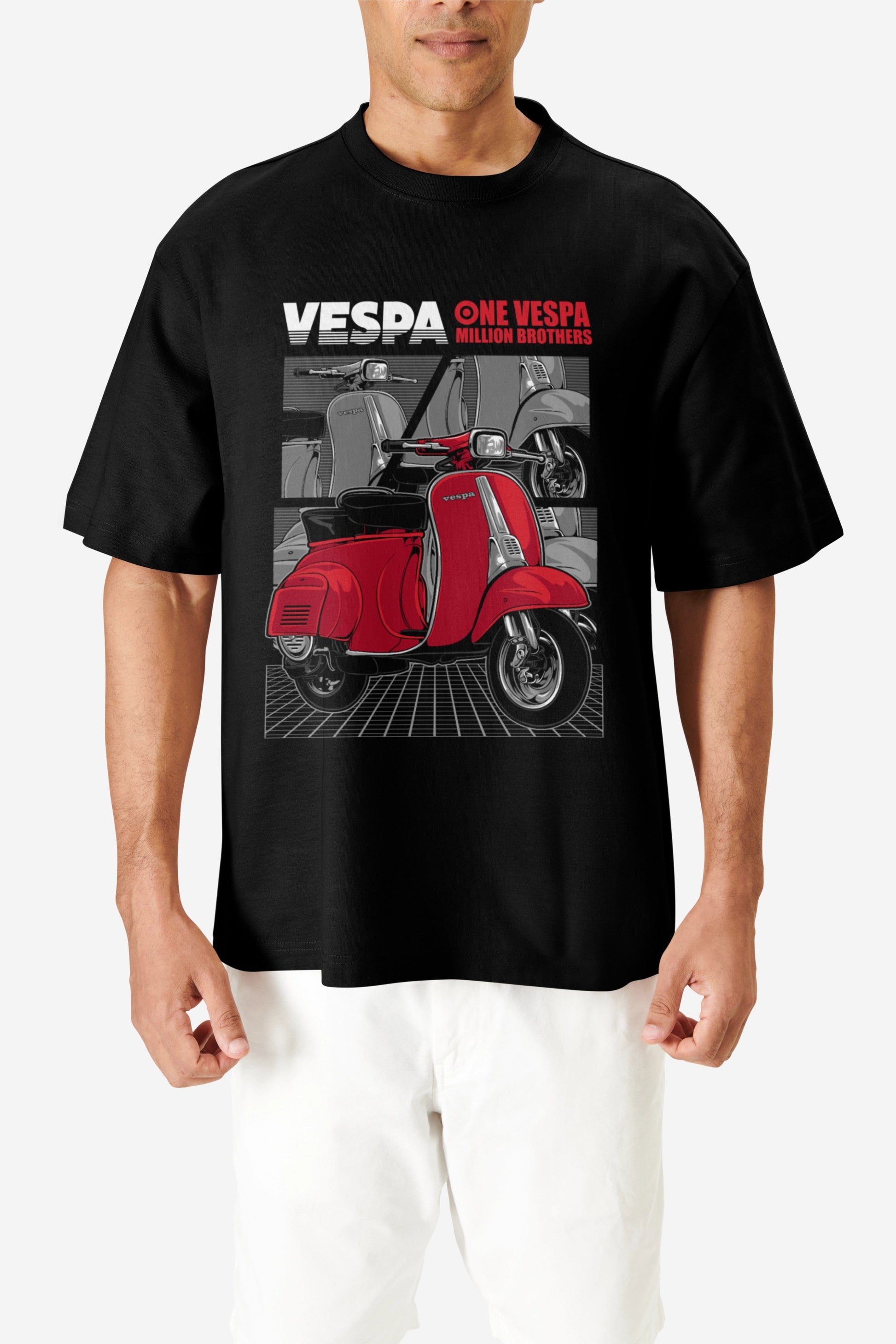 Vespa Brotherhood Graphic Printed Oversized T-shirt Harble Outfits