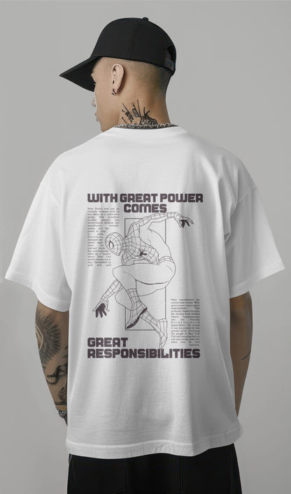 Spiderman Newspaper Printed Oversized T-Shirt Harble Outfits