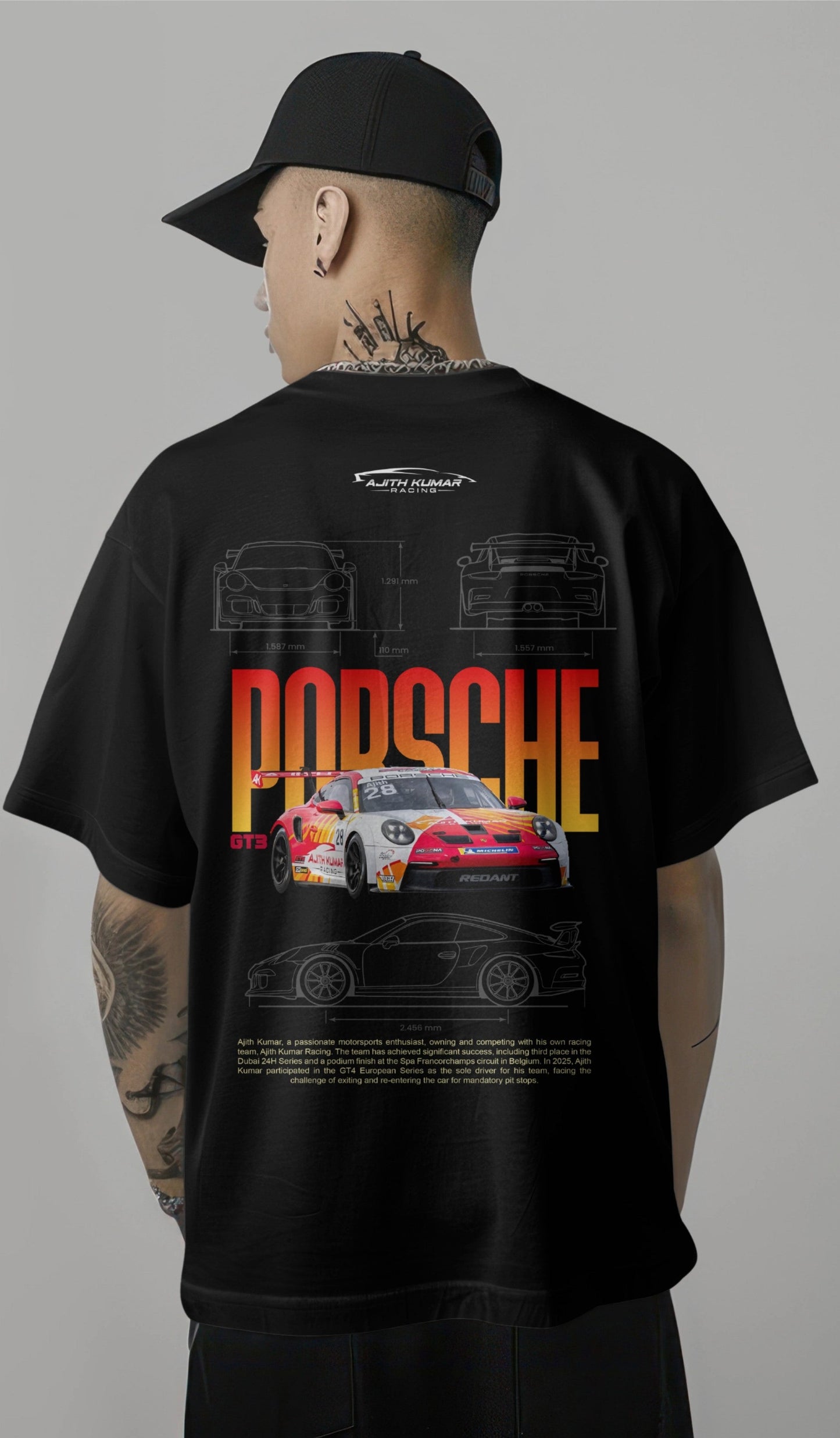 Ajith Kumar Racing Graphic Printed Oversized T-shirt Harble Outfits