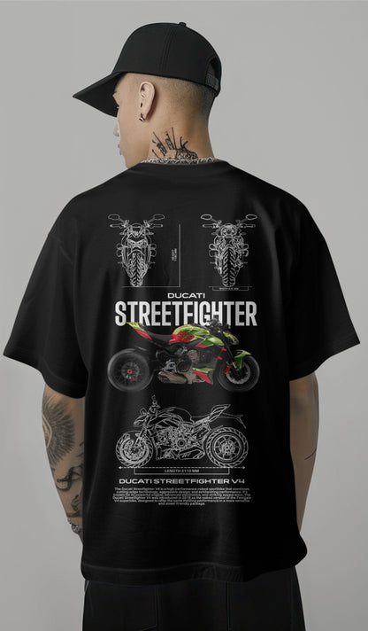 Ducati Street Fighter Graphic Printed Oversized T-shirt Harble Outfits