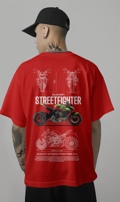 Ducati Street Fighter Graphic Printed Oversized T-shirt Harble Outfits