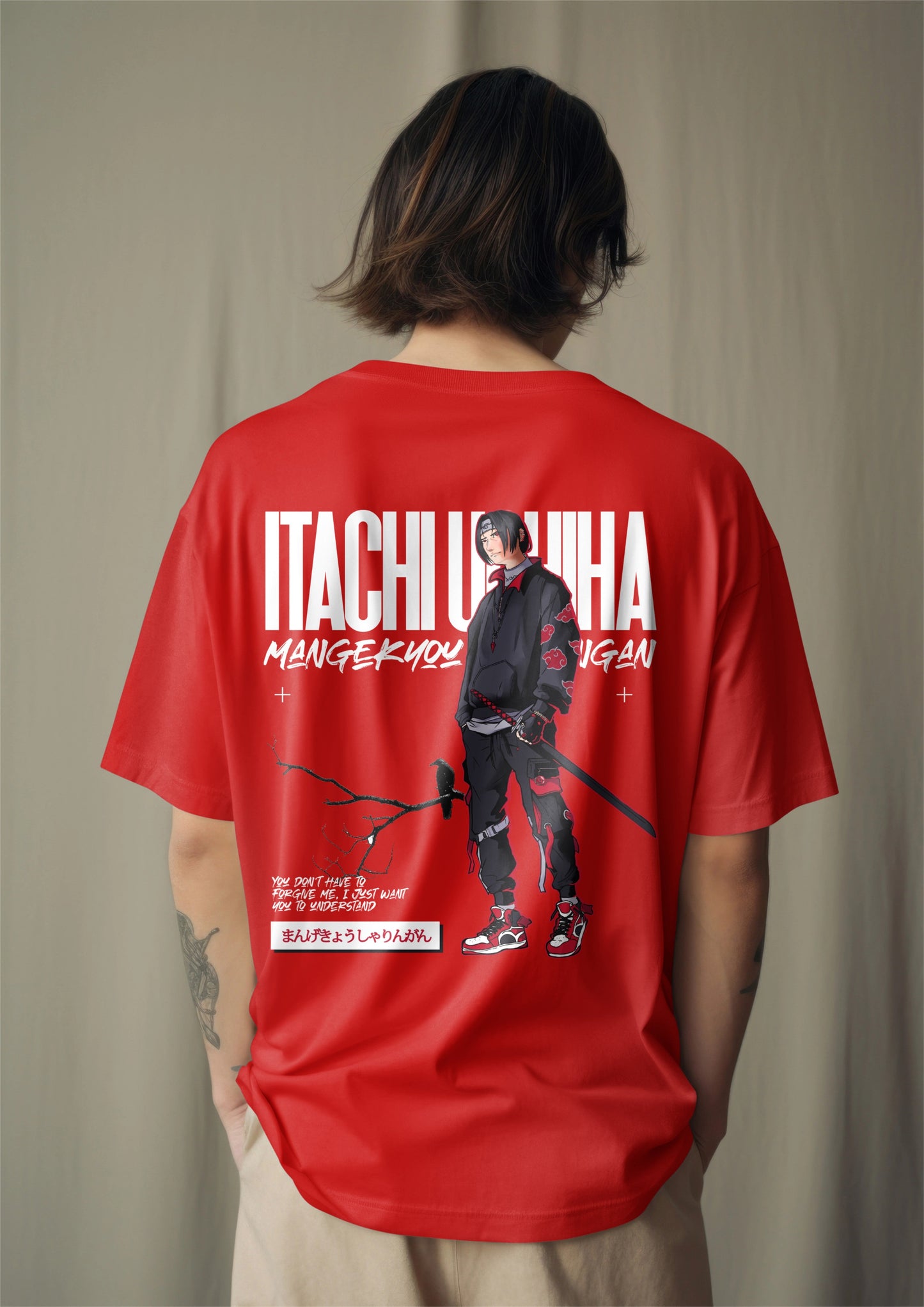 Itachi Anime Graphic Printed Oversized T-shirt Harble Outfits