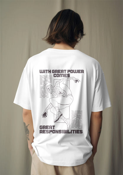 Spiderman Newspaper Printed Oversized T-Shirt Harble Outfits