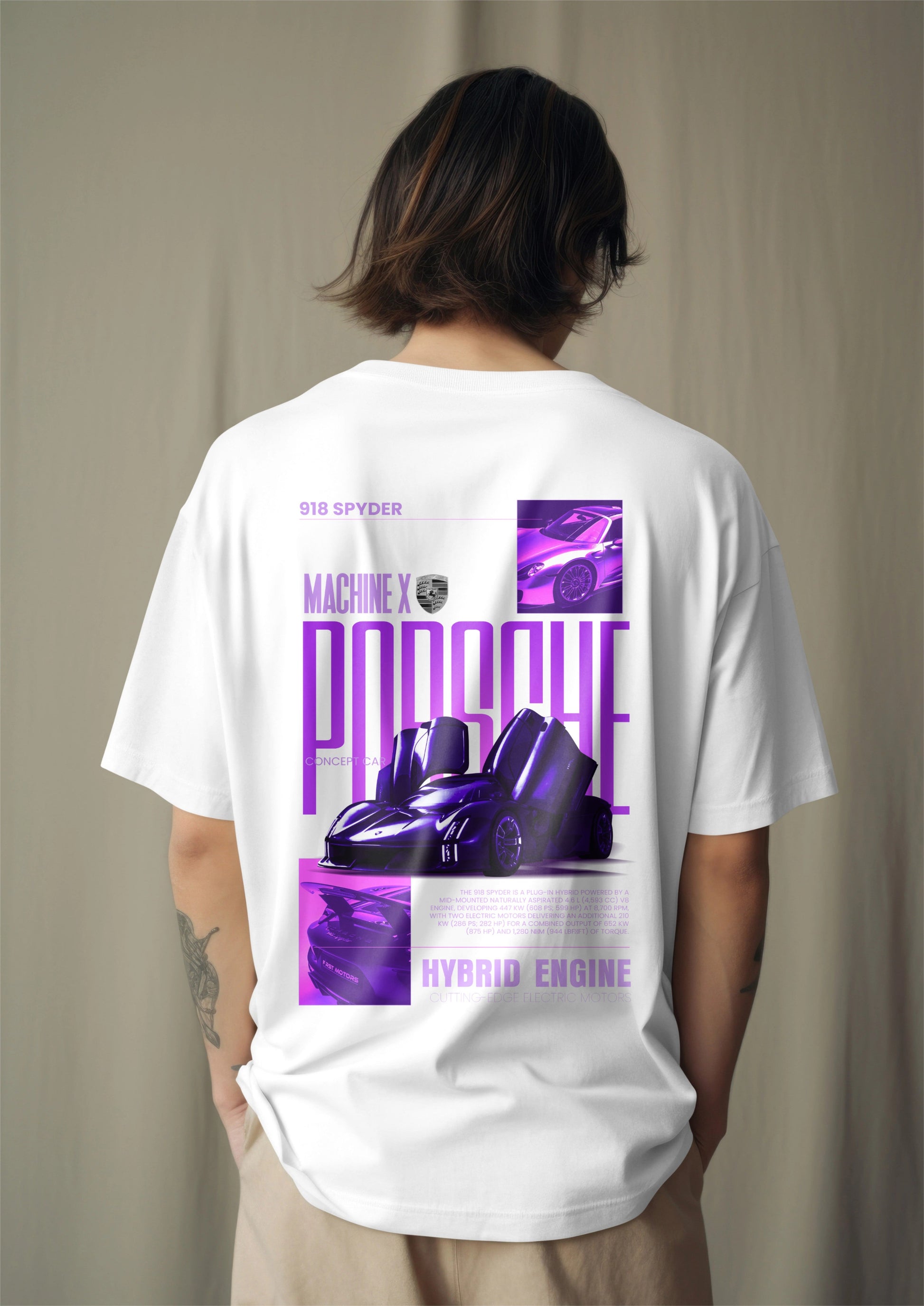 Porsche Graphic Printed Oversized T-Shirt Harble Outfits