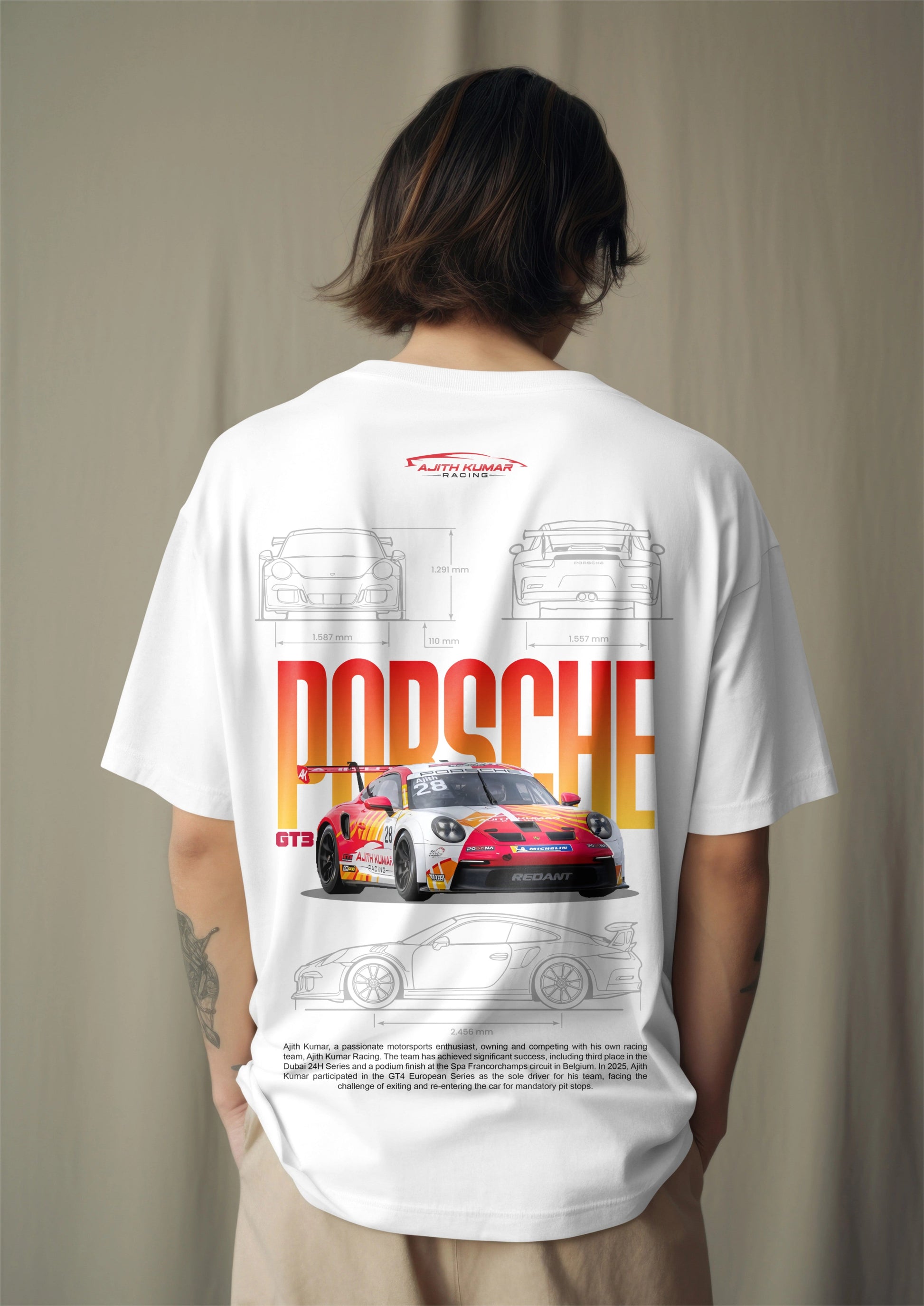 Ajith Kumar Racing Graphic Printed Oversized T-shirt Harble Outfits