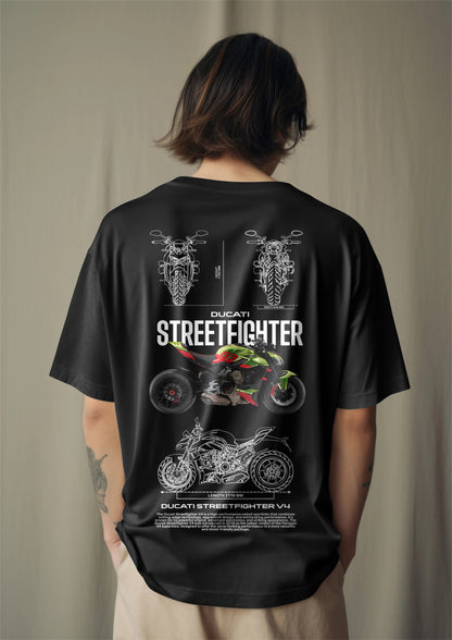 Ducati Street Fighter Graphic Printed Oversized T-shirt Harble Outfits
