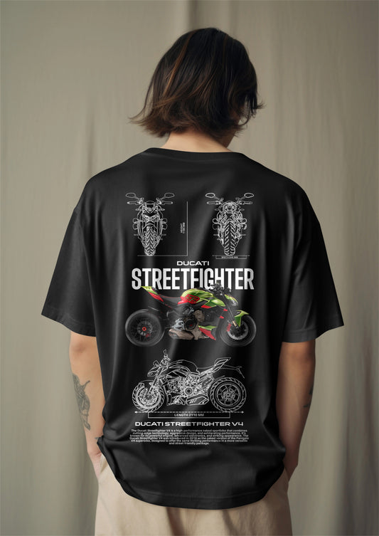 Ducati Street Fighter Graphic Printed Oversized T-shirt Harble Outfits