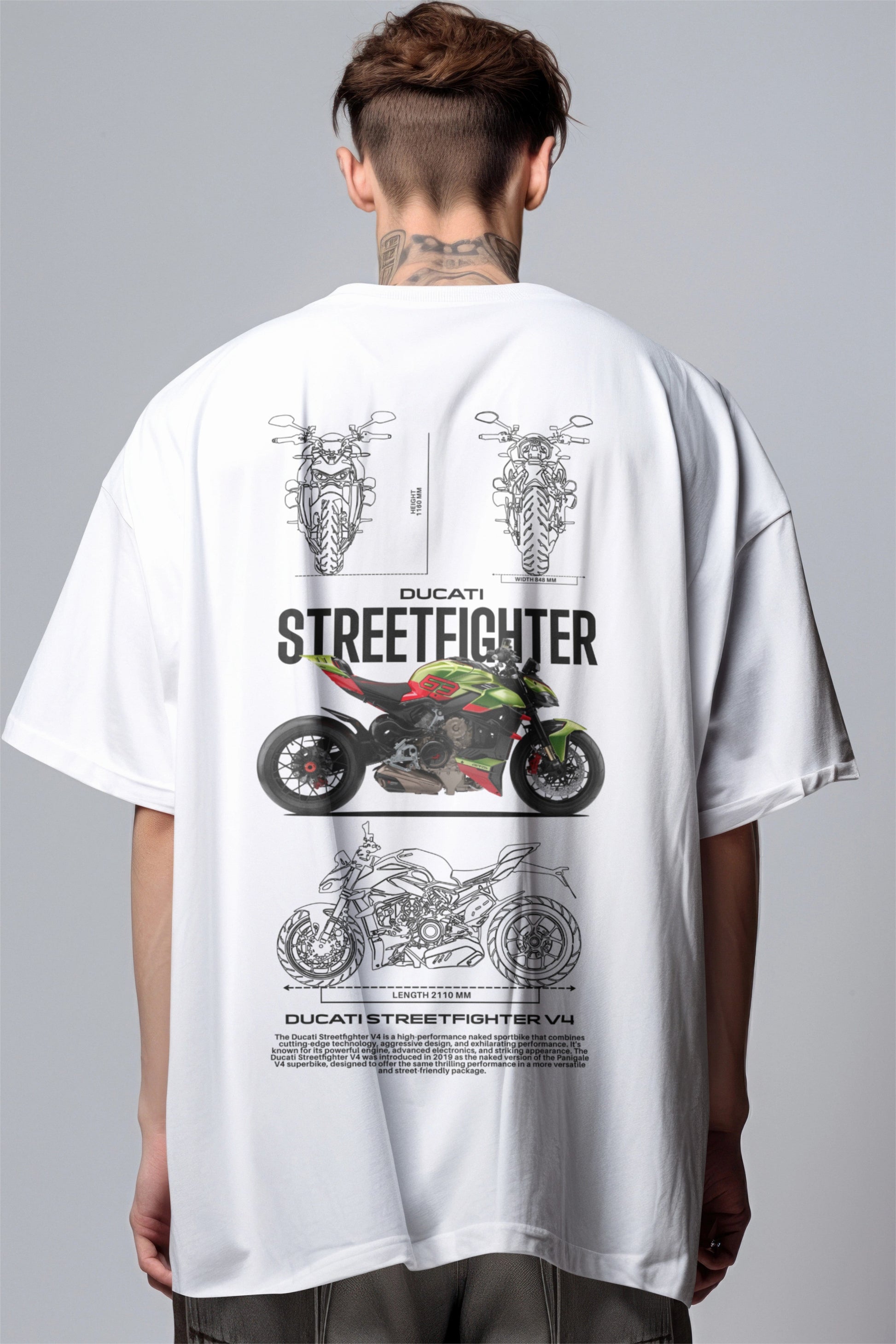 Ducati Street Fighter Graphic Printed Oversized T-shirt Harble Outfits