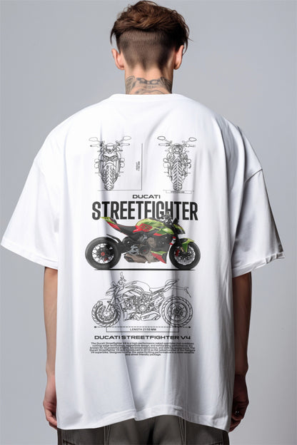 Ducati Street Fighter Graphic Printed Oversized T-shirt Harble Outfits