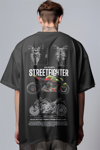 Ducati Street Fighter Graphic Printed Oversized T-shirt Harble Outfits