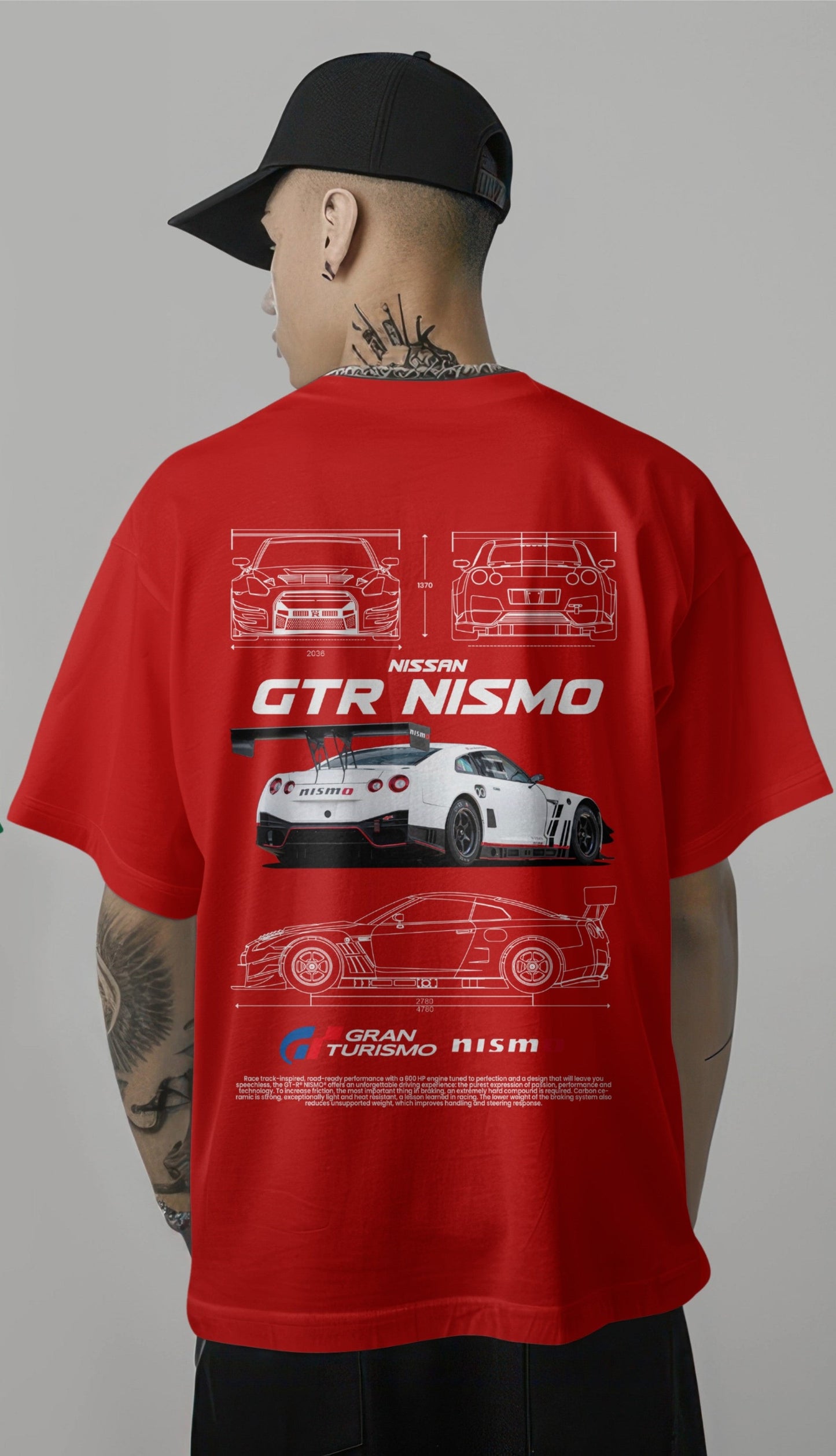 GT-R Nismo Blueprint Oversized T-Shirt Harble Outfits