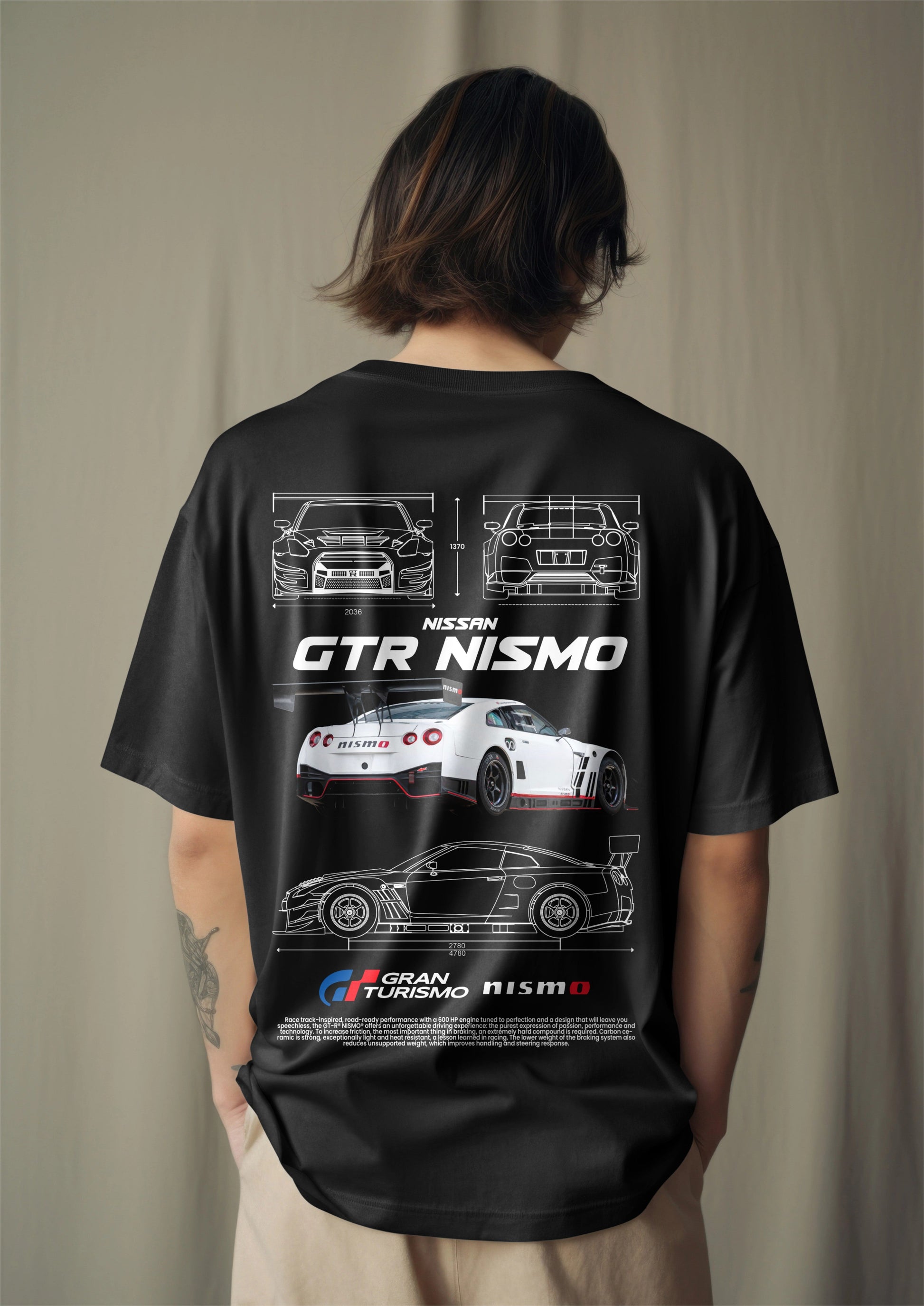 GT-R Nismo Blueprint Oversized T-Shirt Harble Outfits