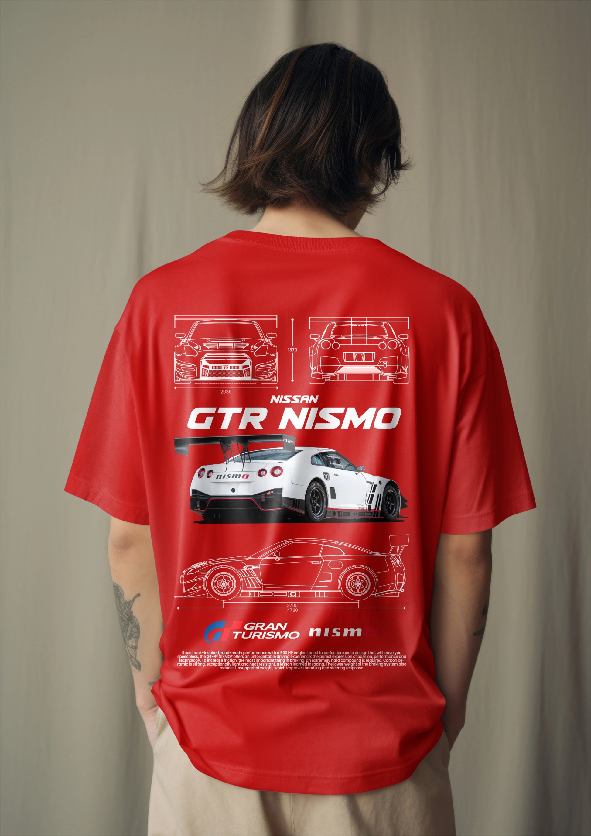 GT-R Nismo Blueprint Oversized T-Shirt Harble Outfits