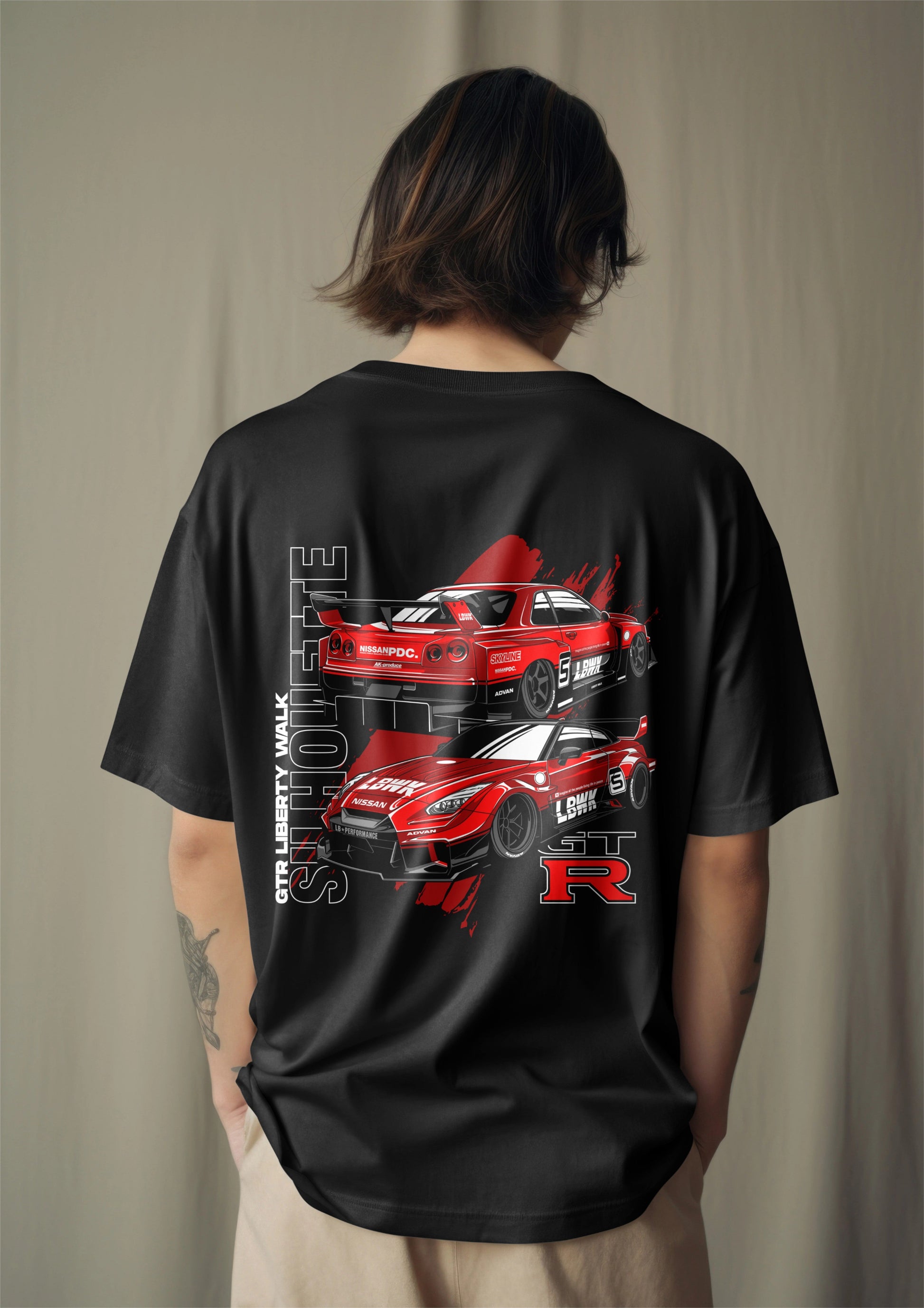 Liberty Walk GT-R Silhouette Oversized T-Shirt Harble Outfits