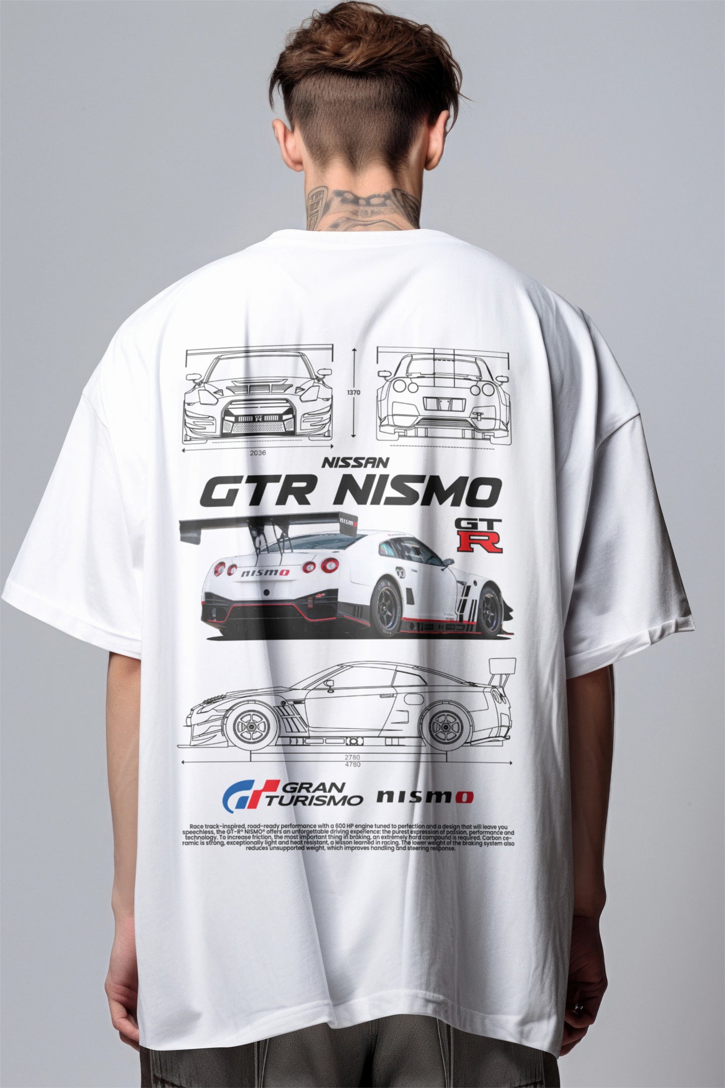 GT-R Nismo Blueprint Oversized T-Shirt Harble Outfits