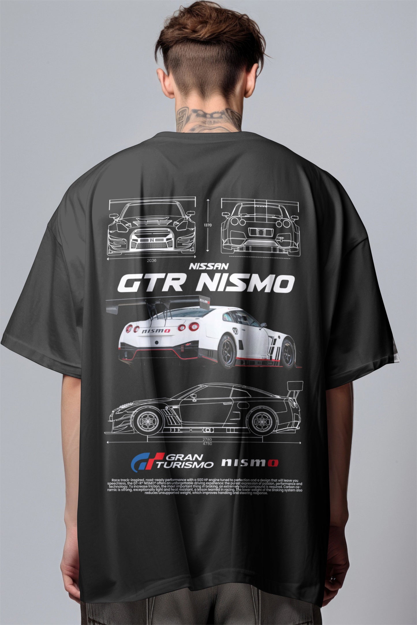 GT-R Nismo Blueprint Oversized T-Shirt Harble Outfits