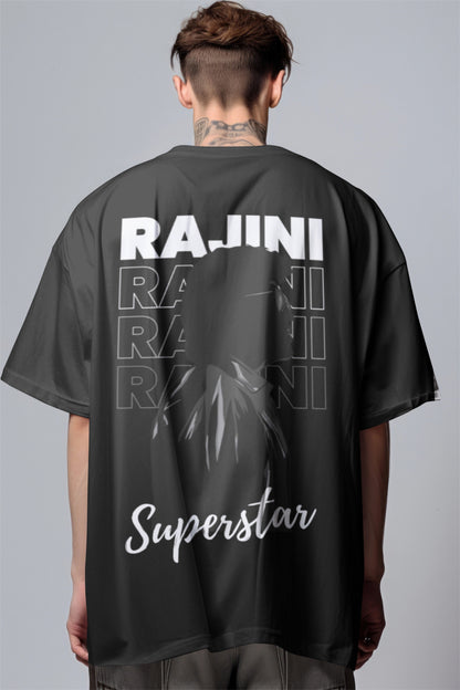 Rajini Superstar Back-Print Oversized T-Shirt – Black Drop Harble Outfits