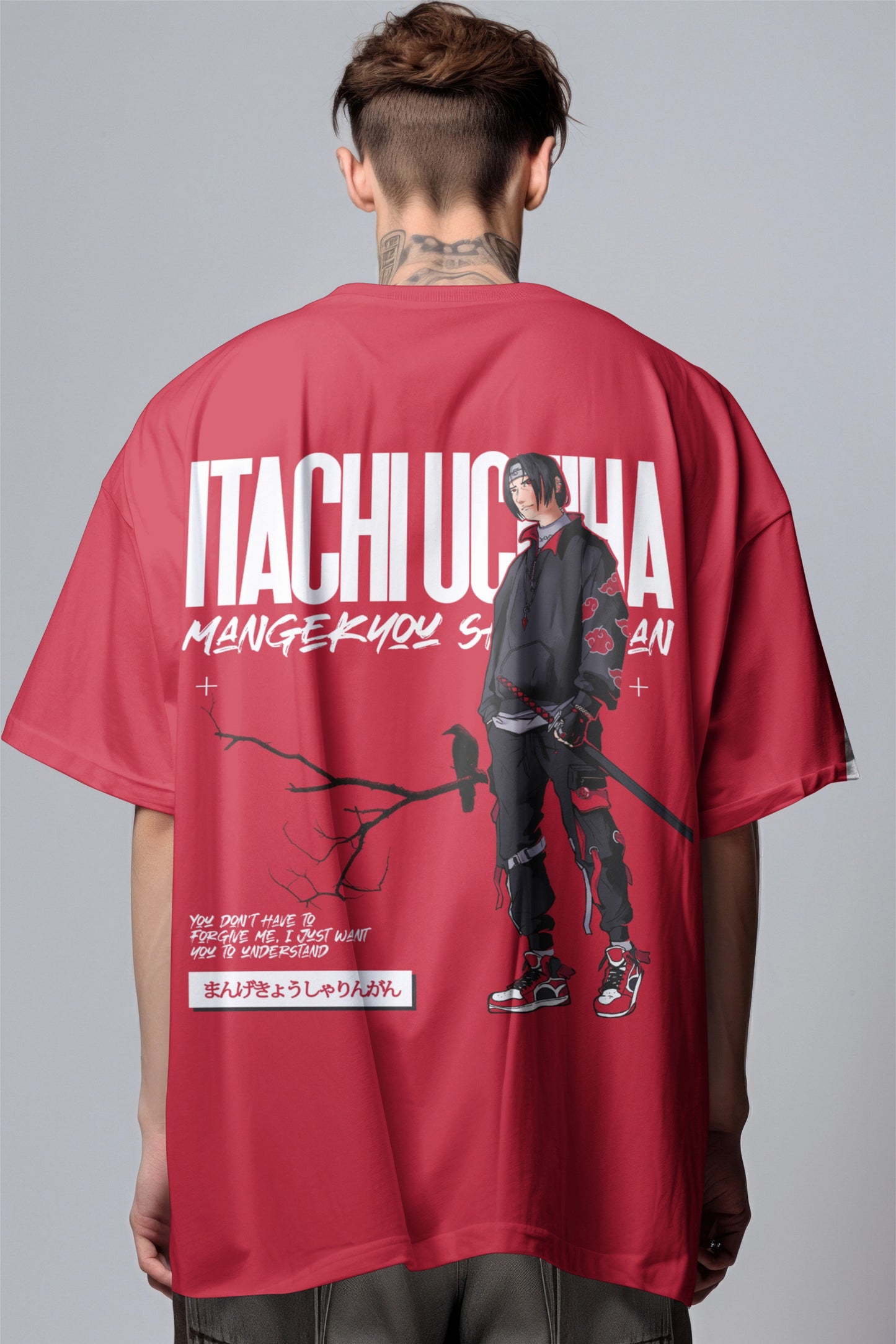 Itachi Anime Graphic Printed Oversized T-shirt Harble Outfits