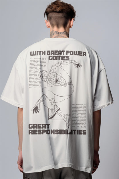 Spiderman Newspaper Printed Oversized T-Shirt Harble Outfits