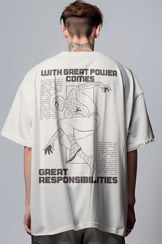 Spiderman Newspaper Printed Oversized T-Shirt Harble Outfits