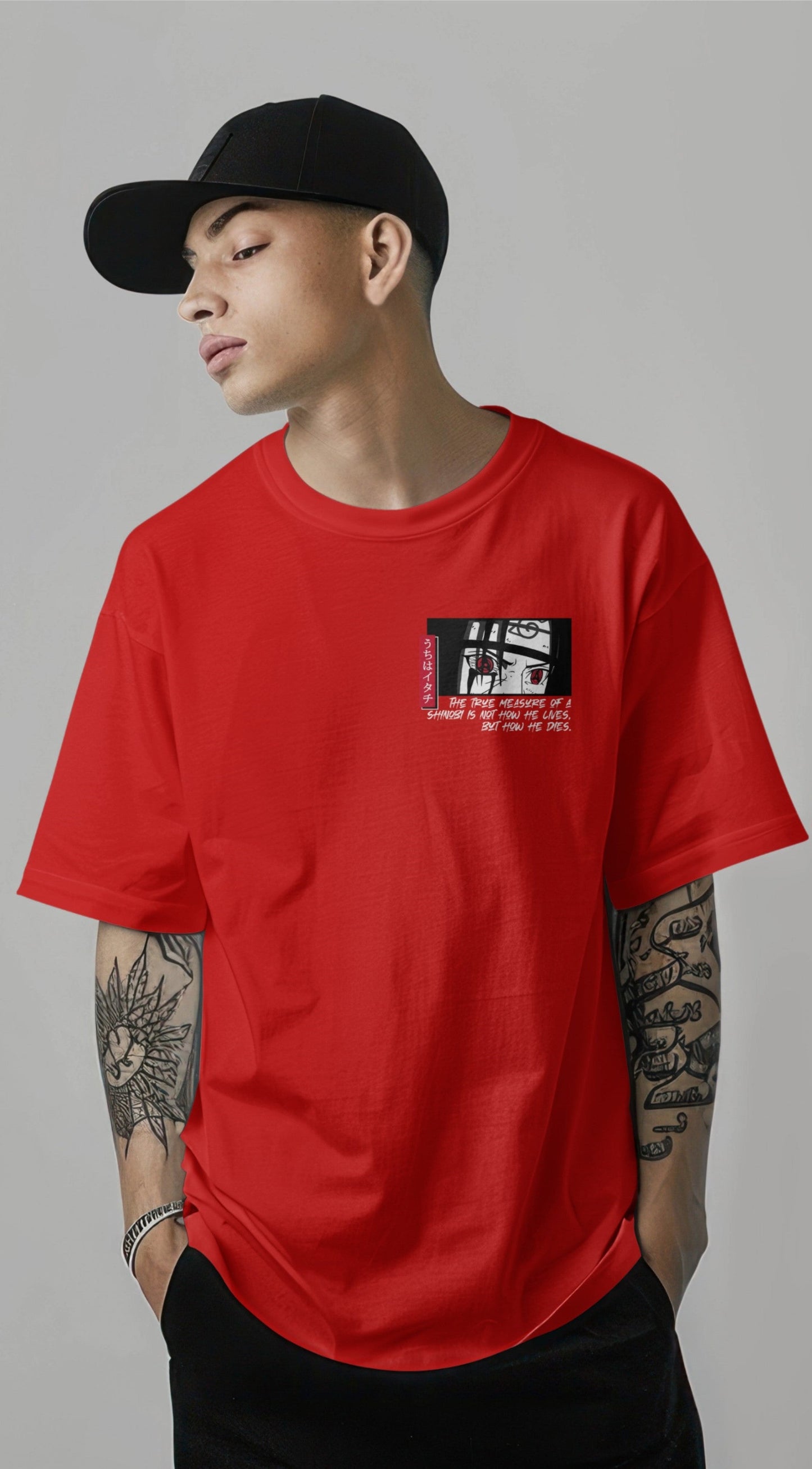 Itachi Anime Graphic Printed Oversized T-shirt Harble Outfits
